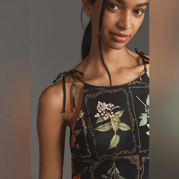 Function & Fringe Edit | Anthropologie Botanical Column Midi Dress Floral - Picture 4 of 5